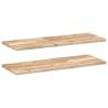 Floating Shelves 2 pcs - Untreated Solid Wood Acacia