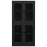 Anthracite Office Cabinet - Durable Steel & Glass Storage