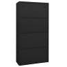 Anthracite Office Cabinet - Durable Steel & Glass Storage