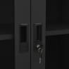 Anthracite Office Cabinet - Durable Steel & Glass Storage