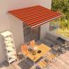 Manual Retractable Awning 400x300 cm Orange and Brown Colour multicolour Size 400 x 300 cm Quantity in Package 1 