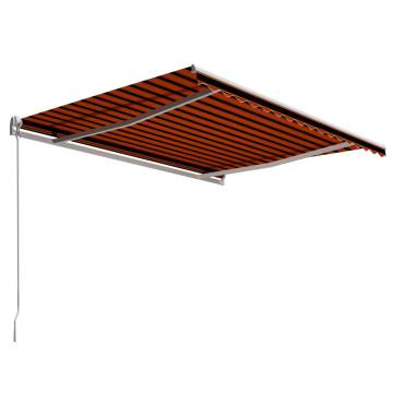 Manual Retractable Awning 400x300 cm - Orange & Brown