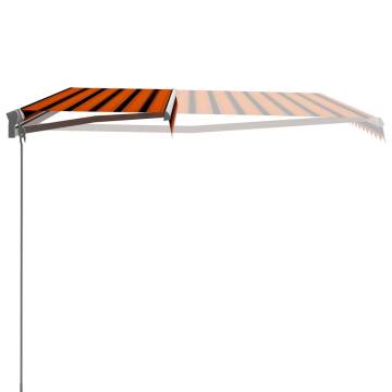 Manual Retractable Awning 400x300 cm - Orange & Brown