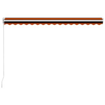 Manual Retractable Awning 400x300 cm - Orange & Brown