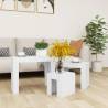 Nesting Coffee Tables Set - 3 pcs White Engineered Wood