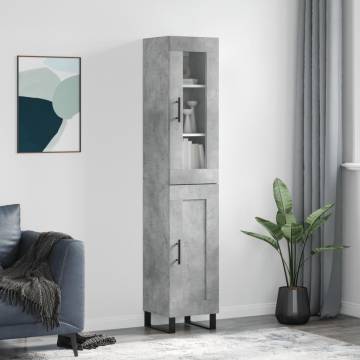 Stylish Highboard Concrete Grey - 34.5x34x180 cm | Hipomarket