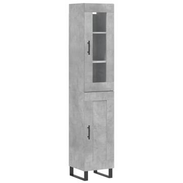 Stylish Highboard Concrete Grey - 34.5x34x180 cm | Hipomarket