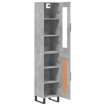 Stylish Highboard Concrete Grey - 34.5x34x180 cm | Hipomarket