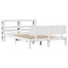 Stylish White King Size Bed Frame with Headboard - Pine Wood