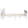 Stylish White King Size Bed Frame with Headboard - Pine Wood