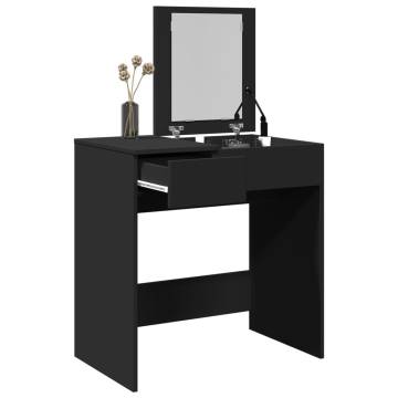 Elegant Black Dressing Table with Mirror - 73x46.5x120 cm