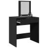 Elegant Black Dressing Table with Mirror - 73x46.5x120 cm