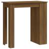 Bar Table with Storage Rack - Brown Oak - Stylish & Functional