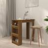 Bar Table with Storage Rack - Brown Oak - Stylish & Functional