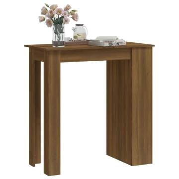 Bar Table with Storage Rack - Brown Oak - Stylish & Functional