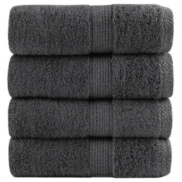 Premium Guest Towels SOLUND | 4pcs Anthracite 30x50cm 600gsm