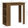 Bar Table with Storage Rack - Brown Oak - Stylish & Functional