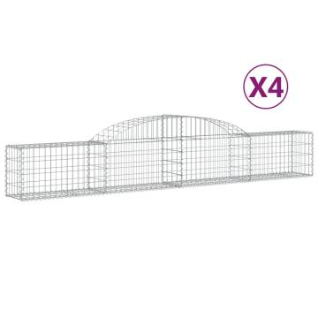 Arched Gabion Baskets 4 pcs - Durable Garden Barriers