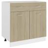 Drawer Bottom Cabinet Sonoma Oak 80x46x81.5 cm Engineered Wood Colour sonoma oak Quantity in Package 1 Model drawer bottom cabinet 80 cm Number of 