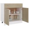 Sonoma Oak Drawer Bottom Cabinet - 80x46x81.5 cm