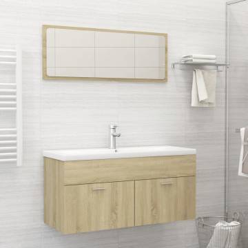 Stylish Sonoma Oak Bathroom Furniture Set - Hipomarket UK