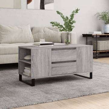 Elegant Grey Sonoma Coffee Table - 102x44.5cm | HipoMarket