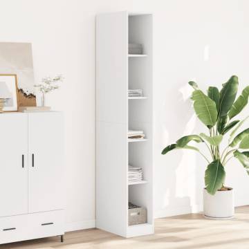 Stylish White Wardrobe - 30x50x200 cm Engineered Wood