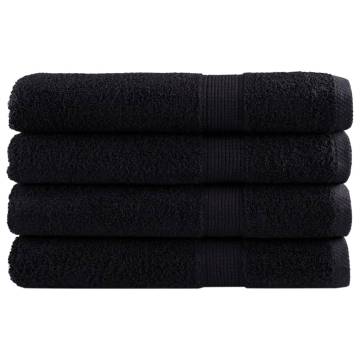 Premium Sauna Towels SOLUND - 4 pcs Black 80x200 cm | HipoMarket