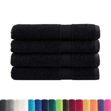 Premium Sauna Towels SOLUND - 4 pcs Black 80x200 cm | HipoMarket