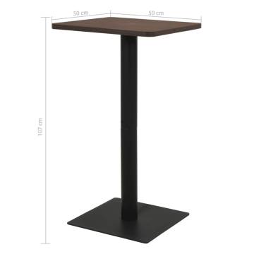 Elegant Bistro Table Dark Ash 50x50x107 cm - Hipo Market