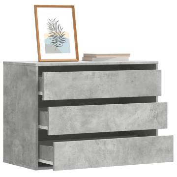 Corner Chest of Drawers - Concrete Grey | 80x41x58 cm