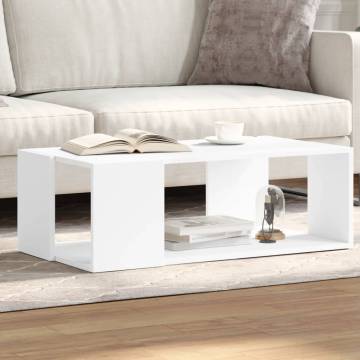 Stylish White Coffee Table - 89.5x48x30 cm Engineered Wood