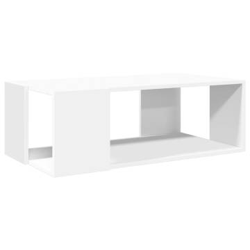 Stylish White Coffee Table - 89.5x48x30 cm Engineered Wood