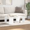 Stylish White Coffee Table - 89.5x48x30 cm Engineered Wood