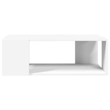 Stylish White Coffee Table - 89.5x48x30 cm Engineered Wood