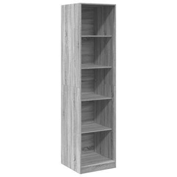 Stylish Grey Sonoma Wardrobe - 50x50x200 cm Engineered Wood