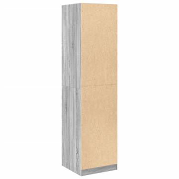 Stylish Grey Sonoma Wardrobe - 50x50x200 cm Engineered Wood