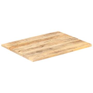 Table Top Solid Mango Wood 90x70 cm - Rustic Charm