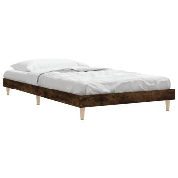 Smoked Oak Bed Frame 90x200 cm - Quality Engineered Wood