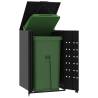  Wheelie Bin Storage for Single Bin Black 69x79x117 cm Steel Colour black Number of bins 1 