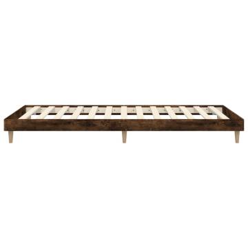 Smoked Oak Bed Frame 90x200 cm - Quality Engineered Wood