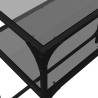 Elegant Console Table with Black Glass Top - 98x35x81 cm