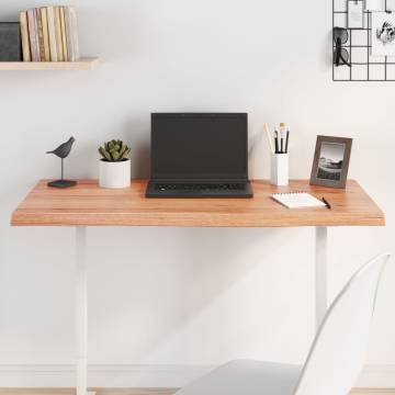 Solid Oak Table Top 100x50 cm - Light Brown Finish