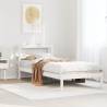 White Bed Frame with Headboard - Solid Pine Wood 75x190 cm