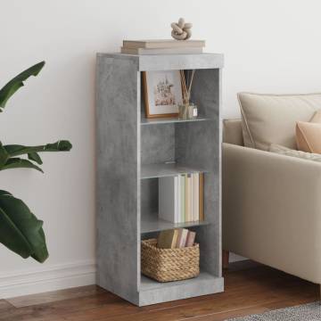 Modern Sideboard with LED Lights - Concrete Grey 41x37x100 cm