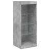 Modern Sideboard with LED Lights - Concrete Grey 41x37x100 cm