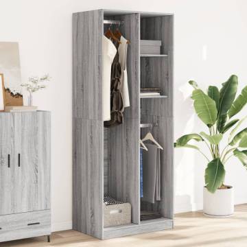 Wardrobe Grey Sonoma 80x50x200 cm - Durable & Stylish Storage