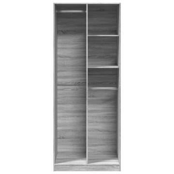 Wardrobe Grey Sonoma 80x50x200 cm - Durable & Stylish Storage