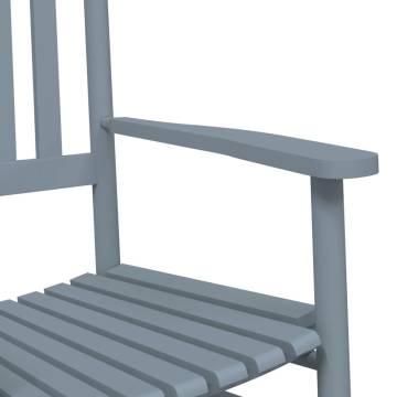 Grey Rocking Chair with Foldable Table - Solid Wood Comfort