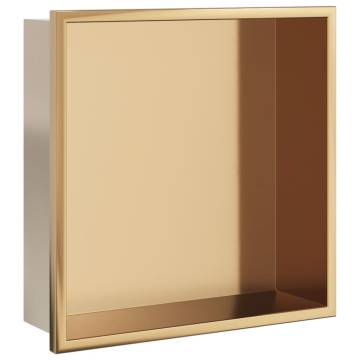 Shower Niche Brushed Gold 32x32 cm Stainless Steel - Hipomarket